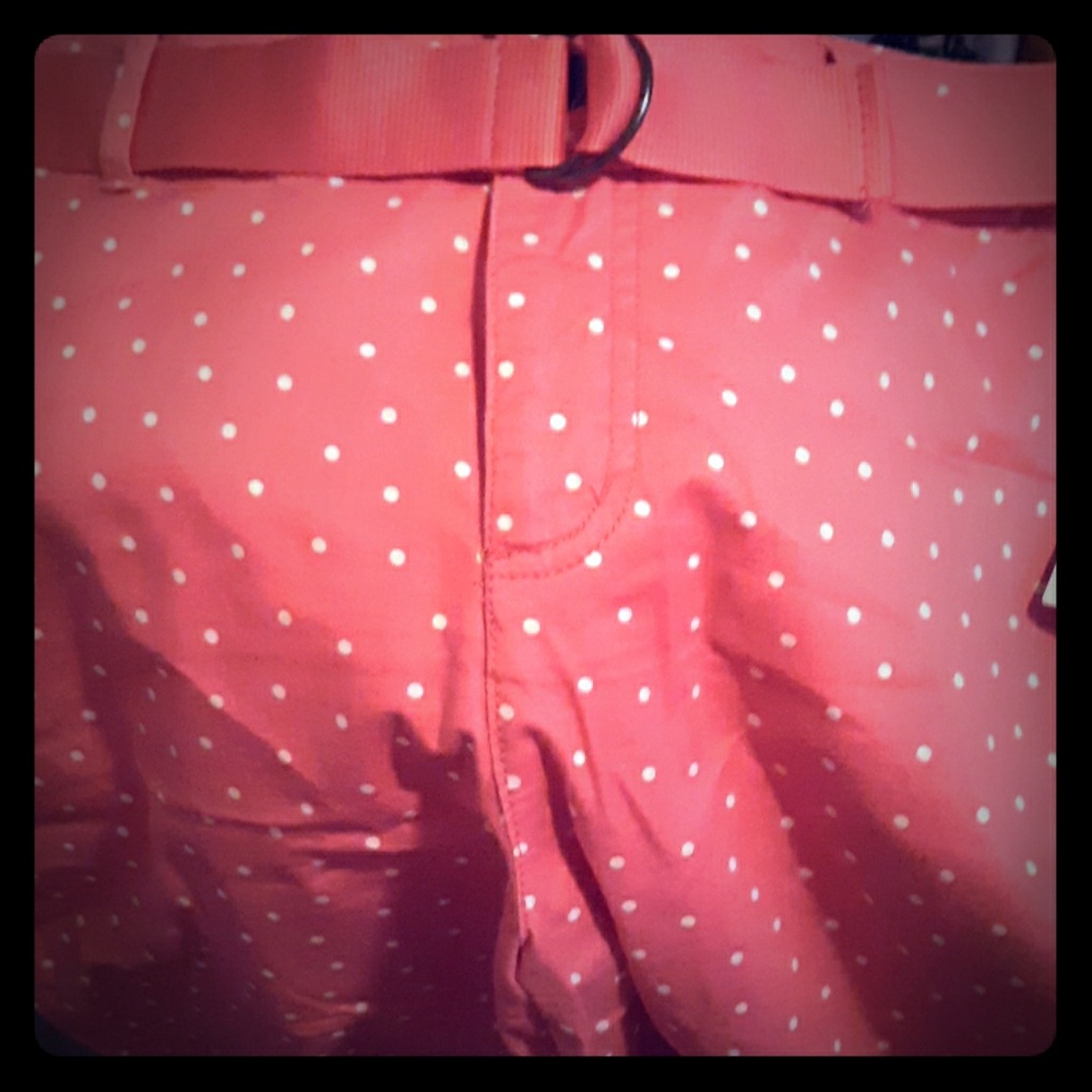 BNWT pink with white polka dot shorts